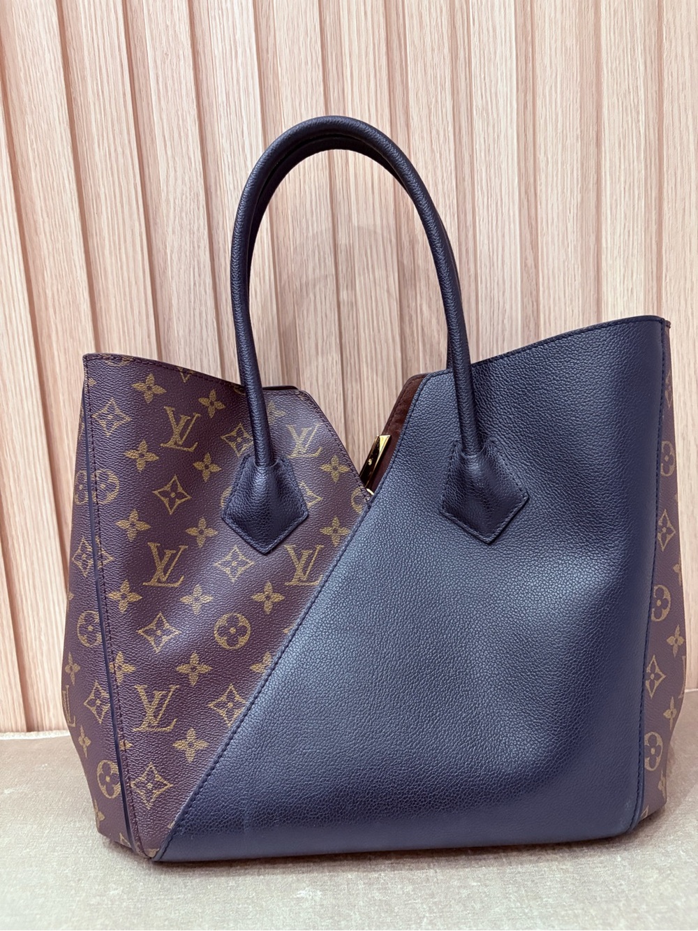 Inspired Black & Brown Two-Tone Leather Tote - Picture 2 of 6